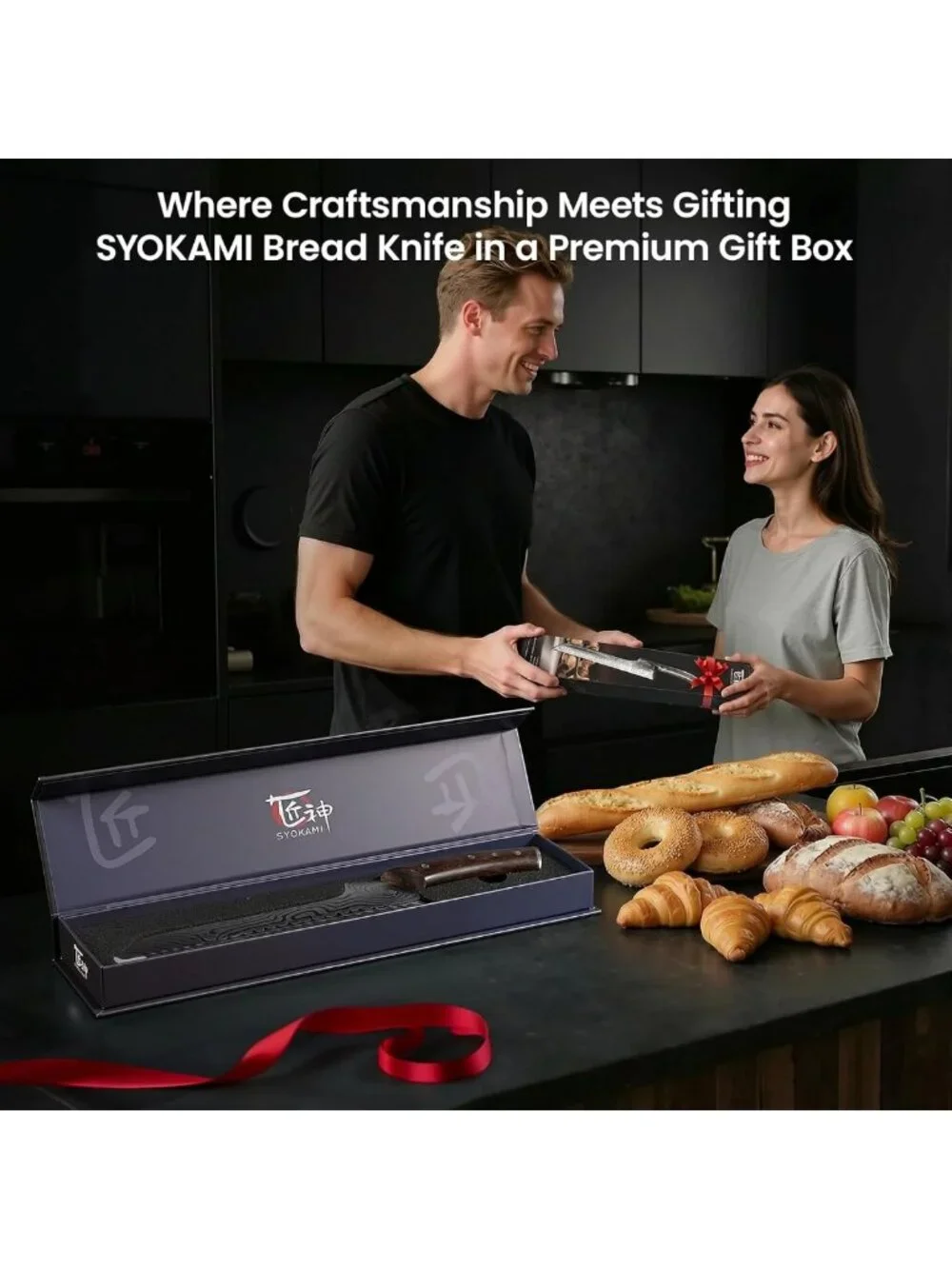 10.5 Inch Upgraded Offset Bread Knife for Homemade Bread & Baking Essentials